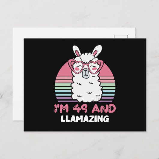 Grappig Schattig Llama 49e verjaardagscadeau voor  Briefkaart (Voorkant / Achterkant)