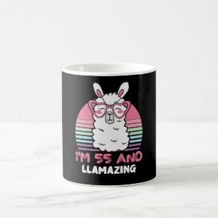 Grappig Schattig Llama 55e verjaardagscadeau voor Koffiemok