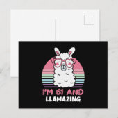 Grappig Schattig Llama 61e verjaardagscadeau voor  Briefkaart (Voorkant / Achterkant)
