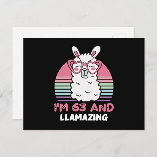 Grappig Schattig Llama 63e verjaardagscadeau voor  Briefkaart (Voorkant / Achterkant)