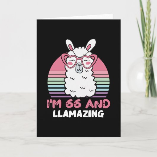 Grappig Schattig Llama 66e verjaardagscadeau voor Kaart (Voorkant)