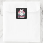 Grappig Schattig Llama 68e verjaardagscadeau voor  Vierkante Sticker (Tas)