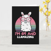 Grappig Schattig Llama 69e verjaardagscadeau voor Kaart (Gele Bloem)