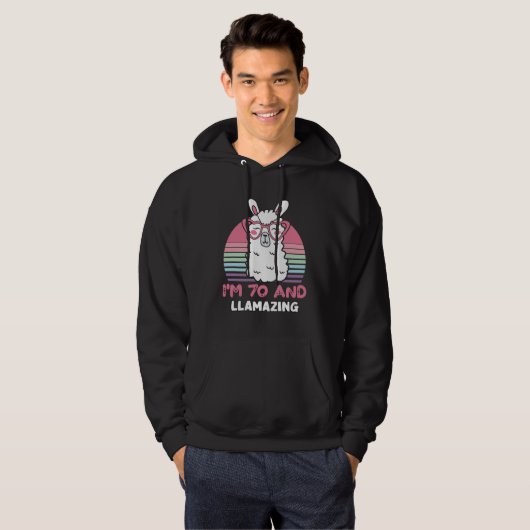 Grappig Schattig Llama 70ste verjaardagscadeau voo Hoodie (Voorkant volledig)