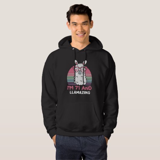 Grappig Schattig Llama 71e verjaardagscadeau voor  Hoodie (Voorkant volledig)