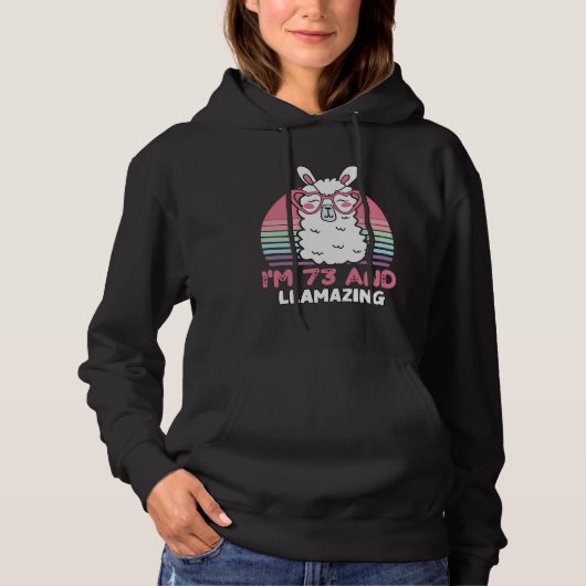 Grappig Schattig Llama 73e verjaardagscadeau voor  Hoodie (Voorkant)