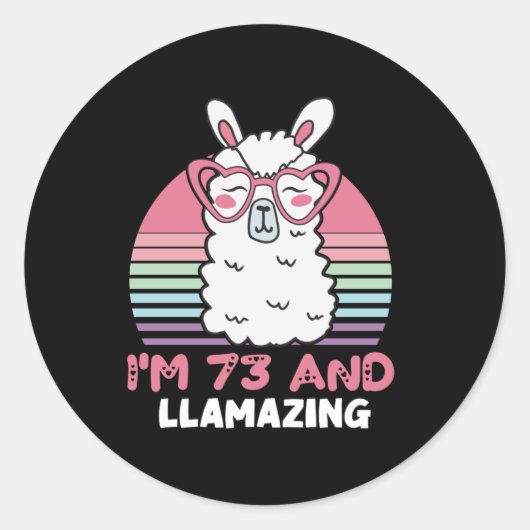 Grappig Schattig Llama 73e verjaardagscadeau voor  Ronde Sticker (Voorkant)