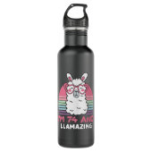 Grappig Schattig Llama 74e verjaardagscadeau voor  Waterfles (Voorkant)