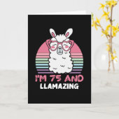 Grappig Schattig Llama 75e verjaardagscadeau voor Kaart (Gele Bloem)