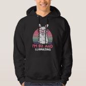 Grappig Schattig Llama 82e verjaardagscadeau voor  Hoodie (Voorkant)