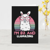 Grappig Schattig Llama 82e verjaardagscadeau voor  Kaart (Gele Bloem)