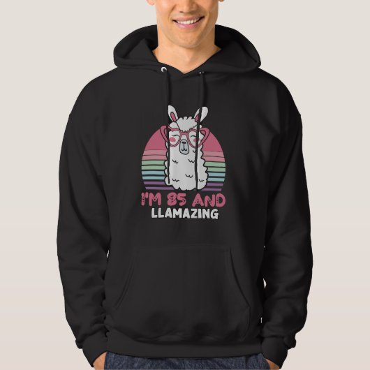 Grappig Schattig Llama 85e verjaardagscadeau voor  Hoodie (Voorkant)
