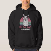 Grappig Schattig Llama 90ste verjaardagscadeau voo Hoodie (Voorkant)