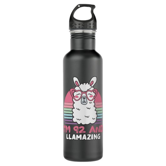 Grappig Schattig Llama 92e verjaardagscadeau voor Waterfles (Voorkant)
