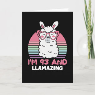 Grappig Schattig Llama 93e verjaardagscadeau voor  Kaart