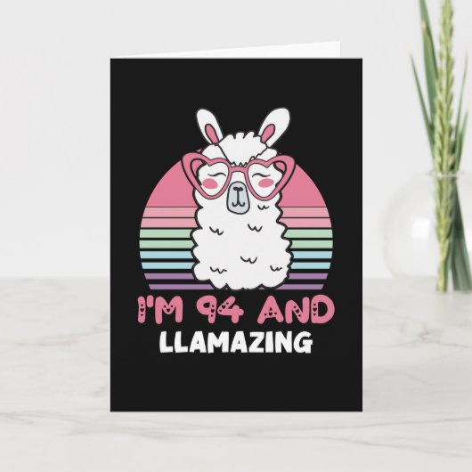 Grappig Schattig Llama 94e verjaardagscadeau voor  Kaart (Voorkant)