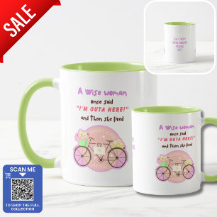 Grappig schattig meisje collega nieuwe baan pensio mok