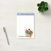 Grappig schattig meisje Holiday Santa cat monogram Post-it® Notes (Kantoor)