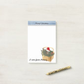 Grappig schattig meisje Holiday Santa cat monogram Post-it® Notes (Op bureau)