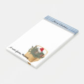 Grappig schattig meisje Holiday Santa cat monogram Post-it® Notes (Schuin)