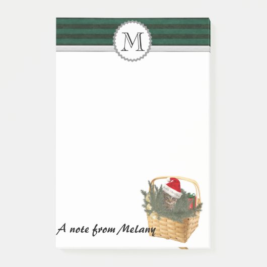 Grappig schattig meisjesachtig Vakantie kerstkat m Post-it® Notes (Voorkant)