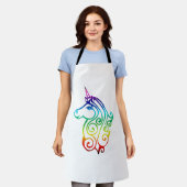Grappig schattig mooie kleurrijke eenhoorn schort (Gedragen)