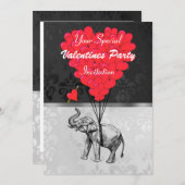 Grappig schattig olifant en hart Valentijnse  fees Kaart (Voorkant / Achterkant)