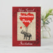 Grappig schattig olifant Valentijnse feest Kaart (Staand voorkant)