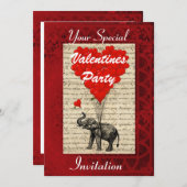 Grappig schattig olifant Valentijnse feest Kaart (Voorkant / Achterkant)