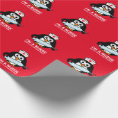 Grappig schattig pinguïn verpleegster Holiday inpa Cadeaupapier (Hoek)
