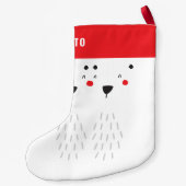 Grappig schattig polair beer gepersonaliseerde kin kleine kerstsok (Achterkant)