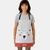 Grappig schattig polair beer gepersonaliseerde kin schort (Insitu)
