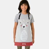 Grappig schattig polair beer gepersonaliseerde kin schort (Insitu)