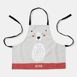 Grappig schattig polair beer gepersonaliseerde kin schort