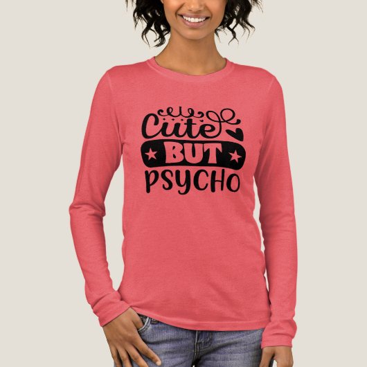 Grappig schattig psycho woord art Tri-Blend shirt (Voorkant)