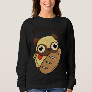 Grappig schattig pug stokbrood klassieke T-shirt 1