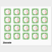 Grappig schattig roze flamingo baby shower blush v vierkante sticker (Vel)
