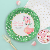 Grappig schattig roze flamingo baby shower papier  papieren bordje
