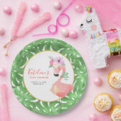 Grappig schattig roze flamingo baby shower papier  papieren bordje (Feest)