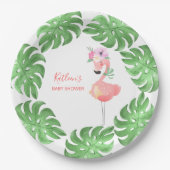 Grappig schattig roze flamingo baby shower papieren bordje (Voorkant)