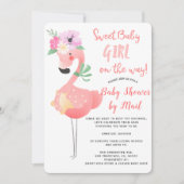 Grappig schattig roze flamingo baby shower per mai kaart (Voorkant)