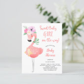 Grappig schattig roze flamingo floral BUDGET baby  (Staand voorkant)