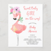 Grappig schattig roze flamingo floral BUDGET baby  (Voorkant)
