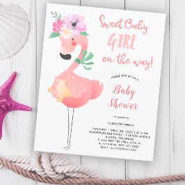 Grappig schattig roze flamingo floral BUDGET baby