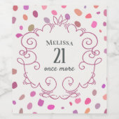 Grappig schattig roze over de heuvel verjaardag wijn etiket (Enkel label)