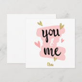 Grappig schattig, roze voor mij en voor jou. (Voorkant / Achterkant)