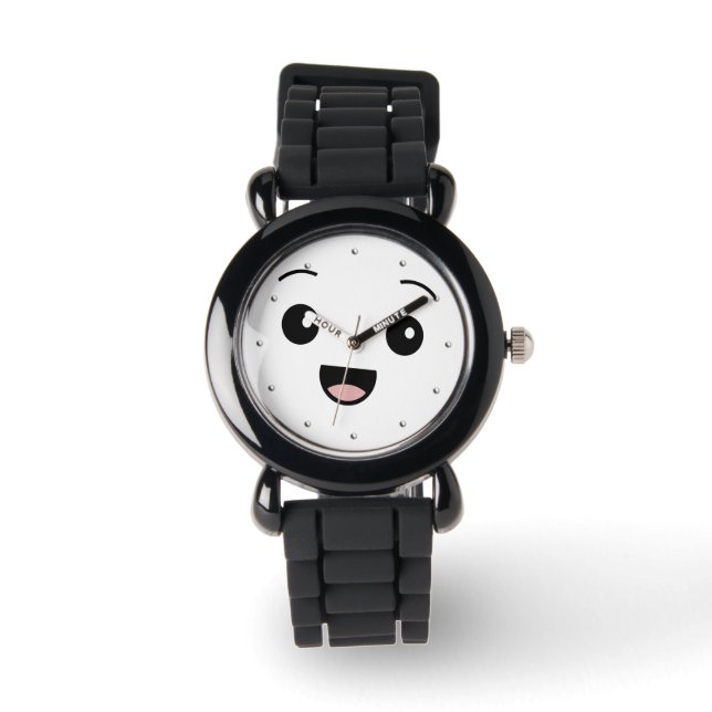 Grappig schattig smiley gezicht horloge (Voorkant)