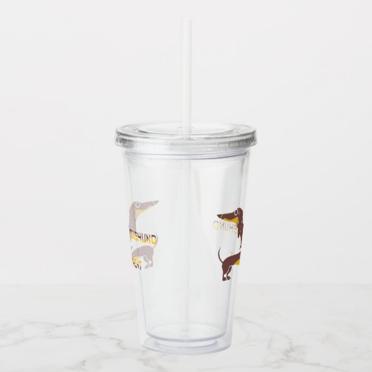 Grappig schattig teckel voor lange hond ouder acryl drinkbeker (Rechts)