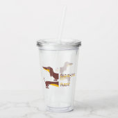 Grappig schattig teckel voor lange hond ouder acryl drinkbeker (Achterkant)