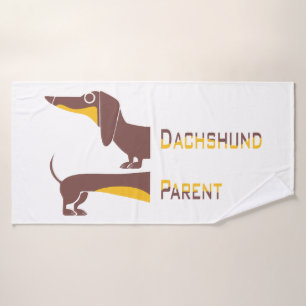 Grappig schattig teckel voor lange hond ouder badhanddoek